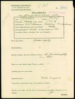 Applicant: Hacker, Josef; born 19.11.1904 in Ritzing (Burgenland, Austria); single.