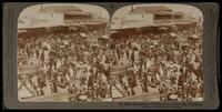 (2) - 3081 - The bazaar of Jaffa on a market day, Palestine.