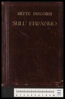 Sette discorsi sull'ebraismo mit Widmung der Übersetzer.
