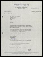 [Letters] : [a correspondence between Moshe Wilensky and Fonior societe anonyme].
