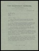Letters. CBS Television Network (manuscript). 25.2.1963