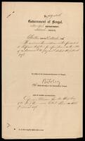 Correspondence re: Bengal anti-cholera inoculation.