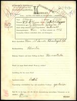 Applicant: Somer, Wolf; born 1.8.1883 in Sadagura (Ukraine); married.