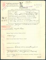 Applicant: Singer, Stella; born 2.6.1914 in Bubeneč (Prague, Czech Republic); single.
