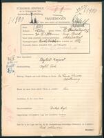 Applicant: Taus, Rudolf; born 26.9.1884 in Uherský Brod (Czech Republic); married.