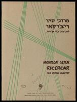 Ricercar : for string quartet / Mordecai Seter.