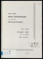 Five inventions for piano 4-hand : (Morning thoughts) / André Hajdu.
