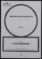 L'Ecclesiaste : prelude pour chapitre IX / Musique: André Hajdu.