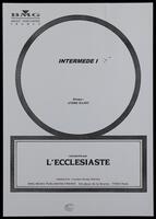 L'ecclesiaste : intermede I / musique: André Hajdu.