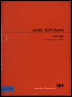 Cantus II for violin, viola and cello / Mark Kopytman.
