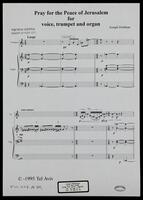 Pray for the peace of Jerusalem : for voice, trumpet and organ / Joseph Dorfman.