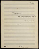 "Serenade", opus 3 (manuscript) : for oboe, violin, viola, cello / Aharon Charloff.