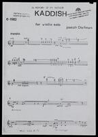 Kaddish (photocopy of manuscript) : for violin solo / Joseph Dorfman.