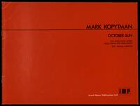 October sun : for voice, flute, violin, cello, piano, and percussion / Mark Kopytman ; text Yehuda Amichai.