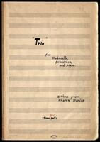 "Trio" (manuscript) : for violincello, percussion, and piano / Aharon Harlap.