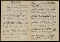 C'est C'ecile : Characteristic Piano Solo / Music: Johnny Wynert.