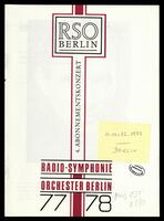 4. Abonnementskonzert, Radio-Symphonie Orchester Berlin 1977-1978 .[archival material].