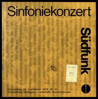 Sinfoniekonzert, Südfunk, Konzerthaus Stuttharter Liederhalle .[archival material].