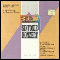 Suddeutscher Rudfunk, Sinfoniekonzert, 8. September 1994, 9. September 1994 .[archival material].