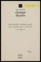 Théâtre des Champs-Elysées, Orchestre Symphonique de la Radio de Cologne, Gary Bertini .[archival material].