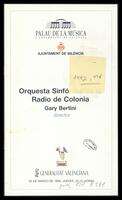 Palau de la Música, Orquestra Sinfónica de la Radio de Colonia, Gary Bertini, director .[archival material].