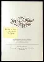 Gewandhaus zu Leipzig, Konzertsiason 1992-93, Gewandhauskonzert .[archival material].