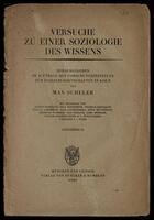 Sonderdruck: Die soziologische Bedingtheit des Denkens und der Denkformen.