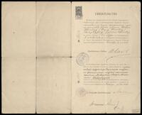 Certificate of admission of Saul Ginsburg to the number of attorneys at law in St. Petersburg.