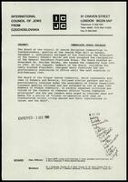 International Council of Jews from Czechoslovakia, 1989-1991.