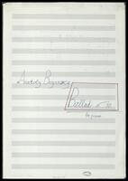 Ballad N 10 (manuscript) : for piano / Anatoly Boyarsky.