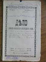 О вводе во владение недвижимым имуществом в м-ке Меджибоже: купчихи Чарны Мешелевны Гервиц и её сыновей, доставшеся им по наследству от мужа Эля Гервица (Горовица) и Двоси Дувидовны Бубер, приобретённого у купца Абрама Шварцмана.