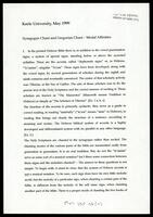 Synagogue chant and Gregorian chant-modal affinities (manuscript) : [articles].