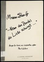 "...Wenn das Pendel der Liebe schwingt..." : songs for voice and orchestra after Paul Celan / Noam Sheriff.