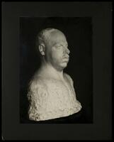Photograph of plaster portrait bust of Abraham Shalom Yahuda.