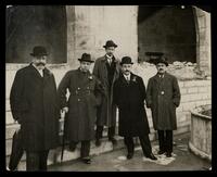 Photograph of a Group of Men Standing Outside, including Dr. Isaac A. Levy, Dr. A. S. Yahuda, Salomon Levy Jr., Semtob R. Requerra, and Avelino de Almeida.