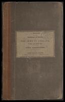 Blunt, J.E. A History of the Establishment and Residence of the Jews in England - with an enquiry into their civil disabilities.