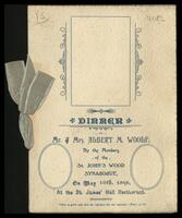Mr. & Mrs. Albert M. Woolf Dinner Menu.