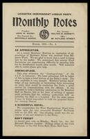 Leicester Independent Labour Party's "Monthly Notes", March 1915.