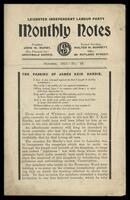 Leicester Independent Labour Party's "Monthly Notes", October 1915.