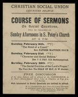 An invitation to a course of sermons on social questions.