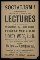 An invitation to a lecture "The Case for an Eight Hours".