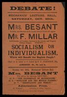An invitation to debate "Socialism or Individualism, Which will Benefit the English People?".