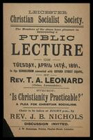 An invitation to the public lecture "Is Christianity Practicable?".