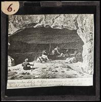 Lady Judith being led by Mr. Mezzara into a cave near the river Nile.