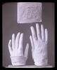 Gloves and an autograph text of Moses Montefiore from his audience with Tsar Nicholas I (reproduction).