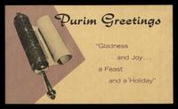 Purim Greetings.