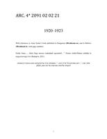 מכתבים מאת בלה סנש לקטרינה סנש בראשית נישואיהם.
