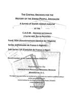 Liste des documents mentionnant des noms juifs ou les juifs en général.