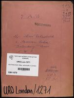 Rothschild, Max, from London, England, reparations file.