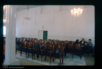 Photograph of: Etz Hayim Synagogue in Larissa : Interior, Entrance Seating Arrangement, View towards the North-West Wall.